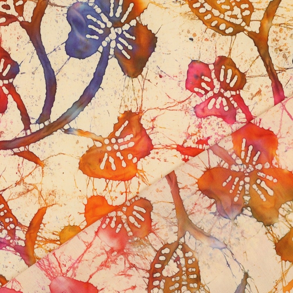 Unique Crafted Batik Viscose Stof - Violet