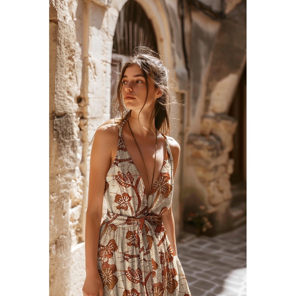 Unique Crafted Batik Viscose Stof - Violet