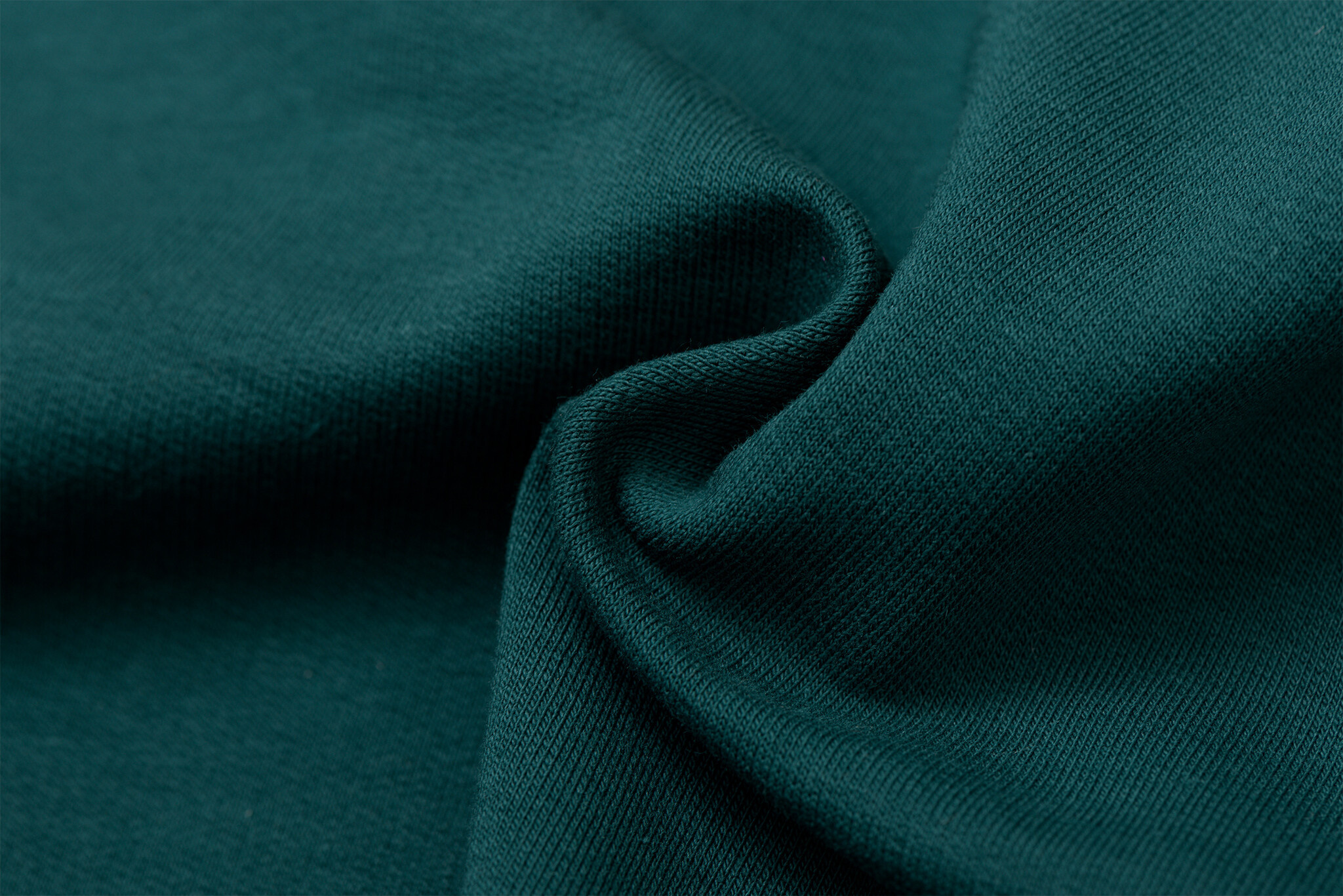 Organic Soft Sweat Stof - Emerald Groen