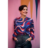 Katoen Satijn Stof Abstract - Bordeaux