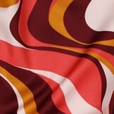 Katoen Satijn Stof Abstract - Bordeaux