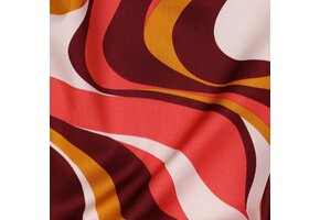 Katoen Satijn Stof Abstract - Bordeaux
