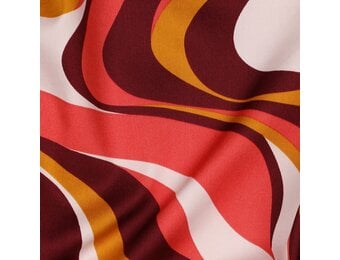 Katoen Satijn Stof Abstract - Bordeaux