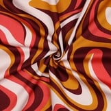 Katoen Satijn Stof Abstract - Bordeaux