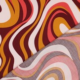 Katoen Satijn Stof Abstract - Bordeaux