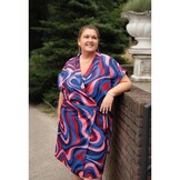 Katoen Satijn Stof Abstract - Bordeaux