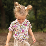 Katoenen Jersey Stof - Wilde Bloemen - Off-White