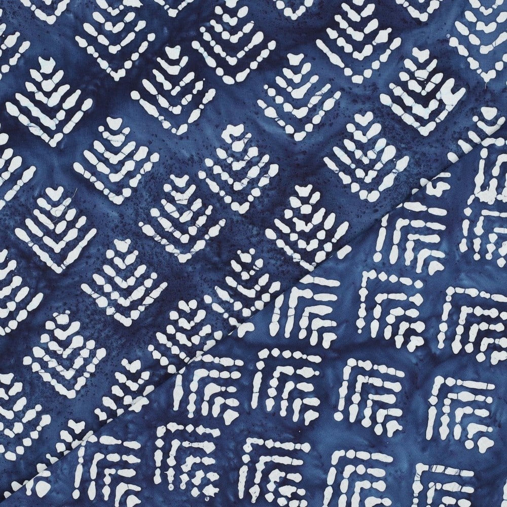 Unique Crafted Batik Katoen Stof - Indigo
