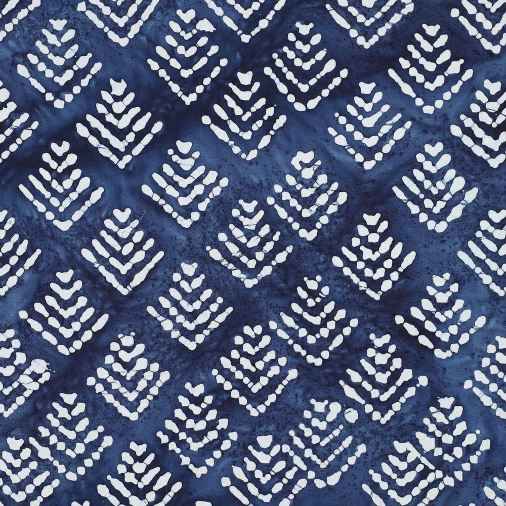 Unique Crafted Batik Katoen Stof - Indigo