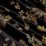Brokaat Jacquard Stof Chinese Draak Zwart – Chic & Elegant
