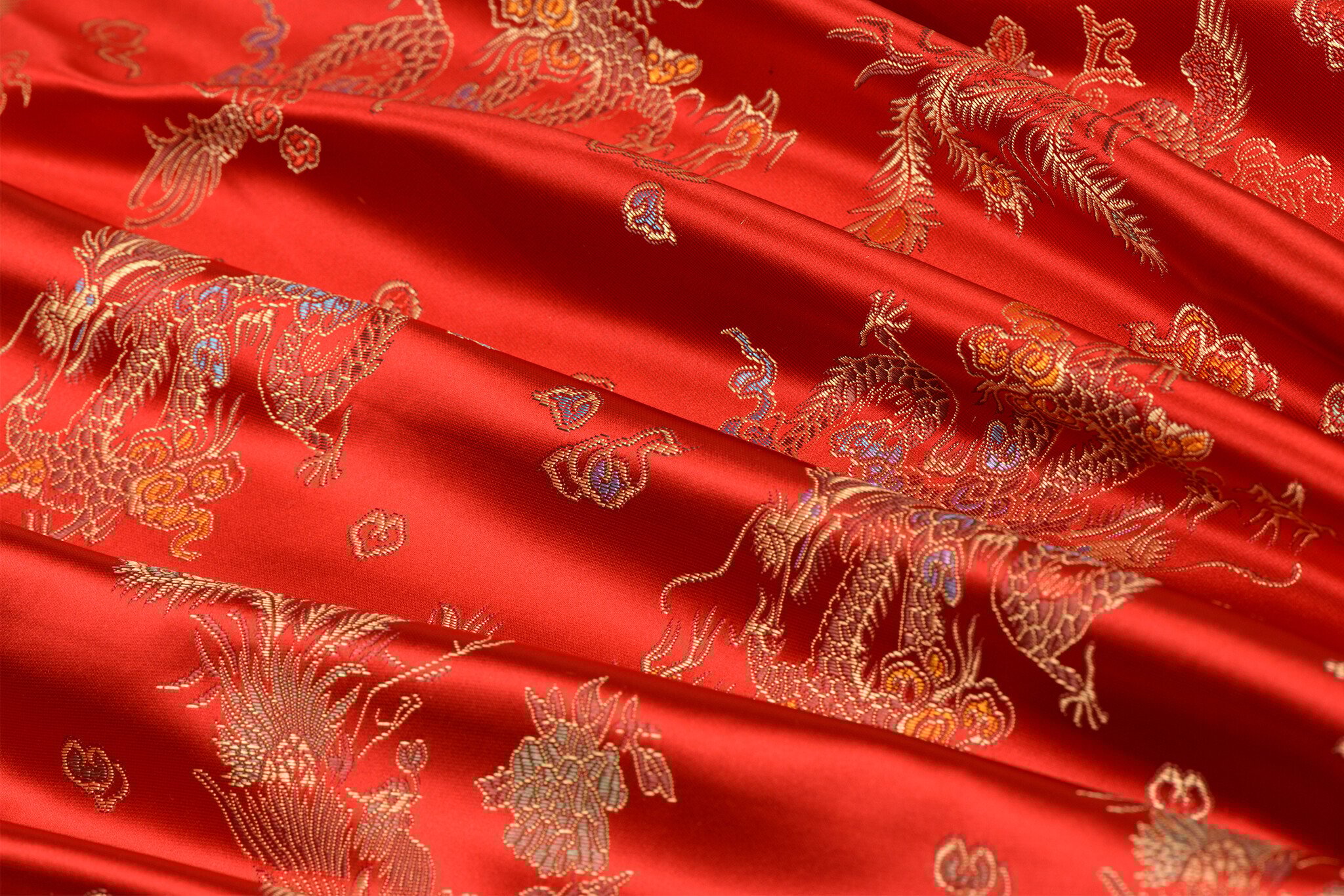 Brokaat Jacquard Stof Chinese Draak Rood – Chic & Elegant