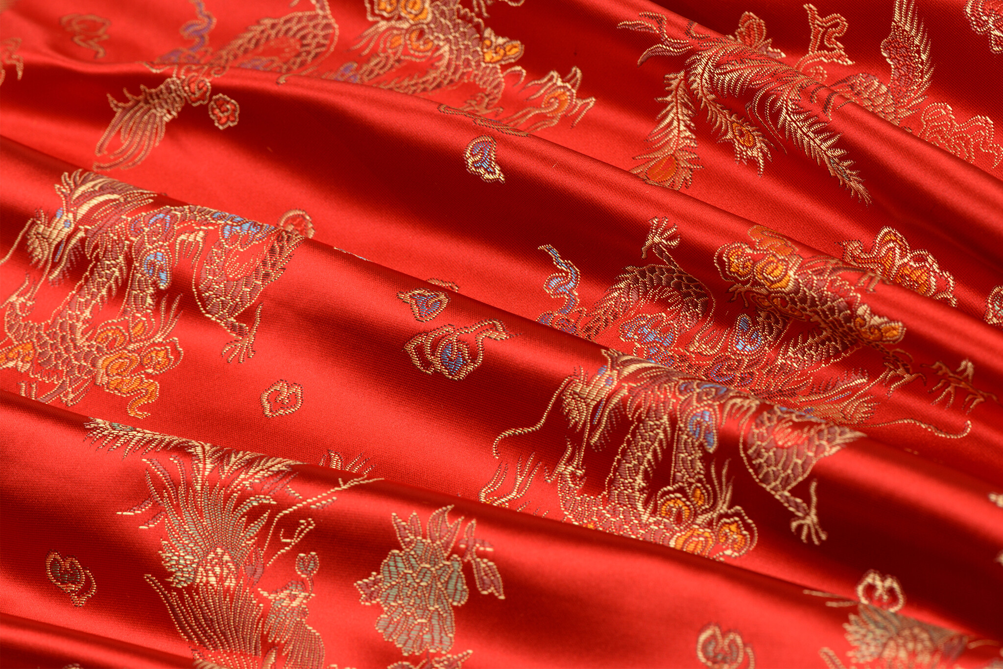 Brokaat Jacquard Stof Chinese Draak Rood – Chic & Elegant
