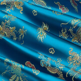 Brokaat Jacquard Stof Chinese Draak Turquoise – Chic & Elegant