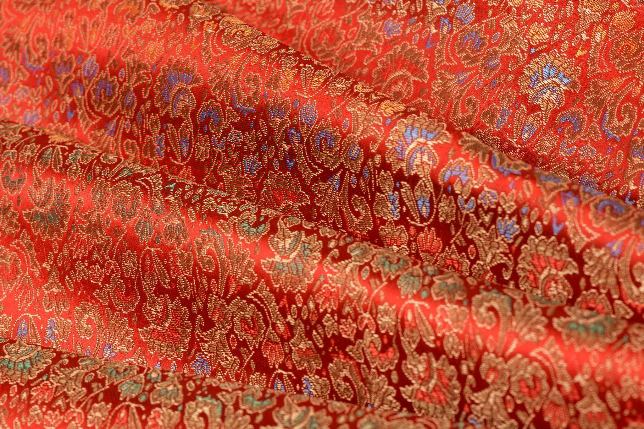 Brokaat Jacquard Stof Barok Bloemen Rood – Chic & Elegant