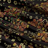 Brokaat Jacquard Stof Daisy Bloemen Zwart – Chic & Elegant