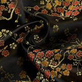 Brokaat Jacquard Stof Daisy Bloemen Zwart – Chic & Elegant