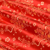 Brokaat Jacquard Stof Daisy Bloemen Rood – Chic & Elegant