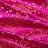 Brokaat Jacquard Stof Daisy Bloemen - Fuchsia