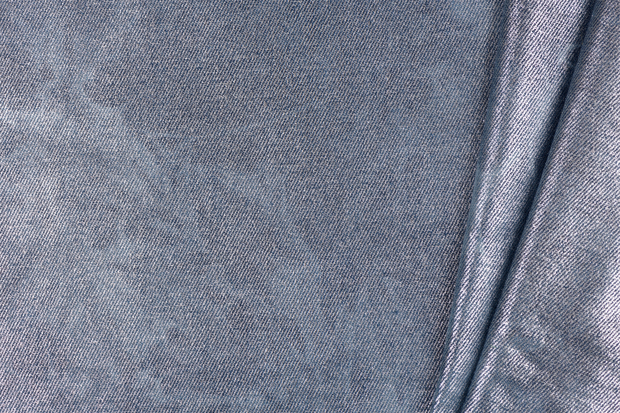 Tie Dye Coated Denim Stof - Blauw