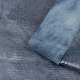 Tie Dye Coated Denim Stof - Blauw