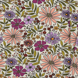 Katoenen Jersey Stof - Wilde Bloemen - Off-White