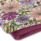 Katoenen Jersey Stof - Wilde Bloemen - Off-White