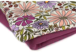 Katoenen Jersey Stof - Wilde Bloemen - Off-White