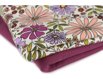 Katoenen Jersey Stof - Wilde Bloemen - Off-White