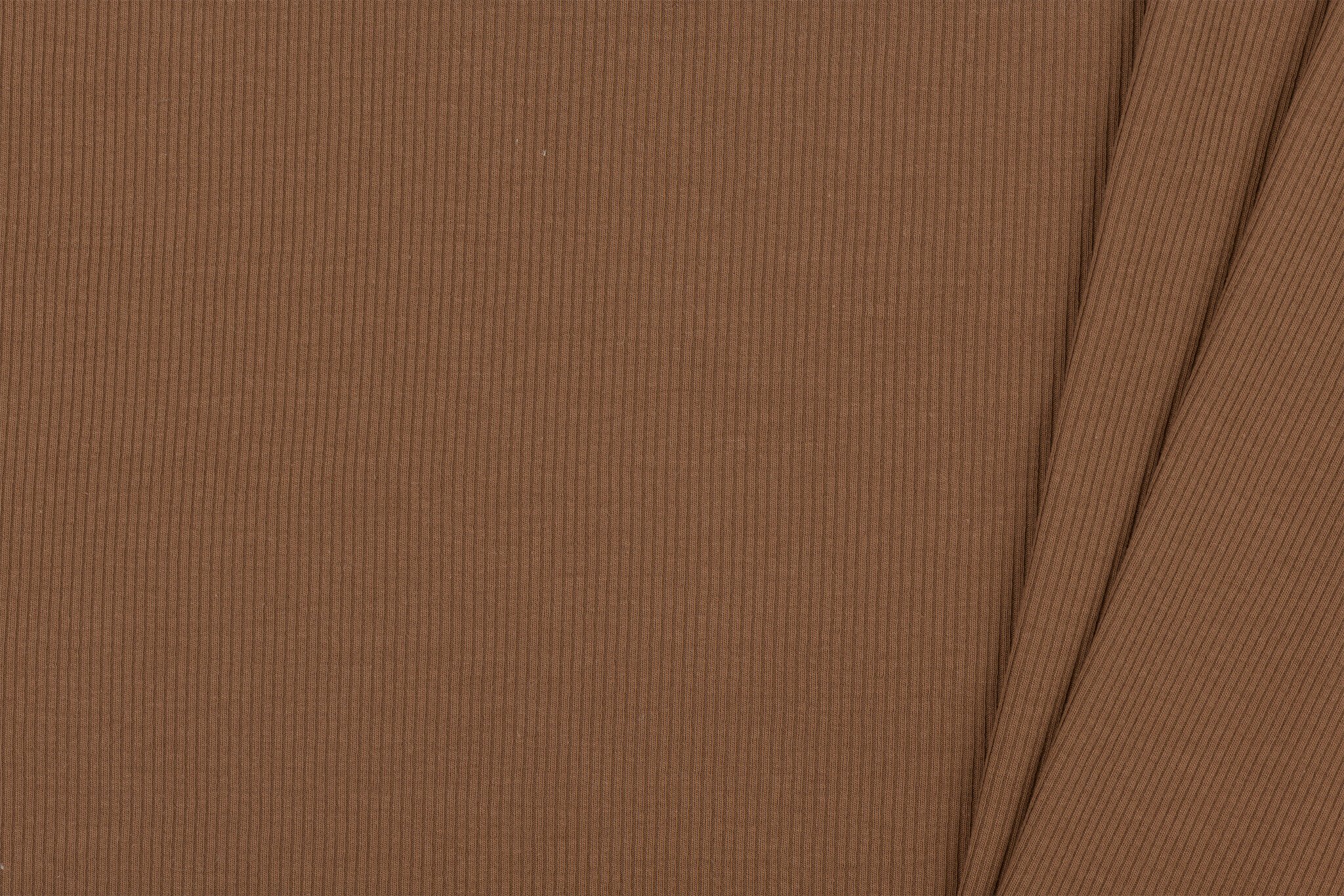 Rib Jersey Stof Licht Bruin