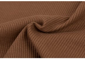 Rib Jersey Stof Licht Bruin