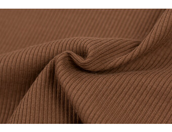 Rib Jersey Stof Licht Bruin