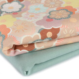 Jersey Katoen Digitale Print - Abstracte Bloem Dusty