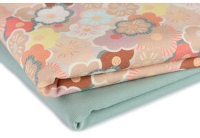 Jersey Katoen Digitale Print - Abstracte Bloem Dusty