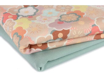 Jersey Katoen Digitale Print - Abstracte Bloem Dusty