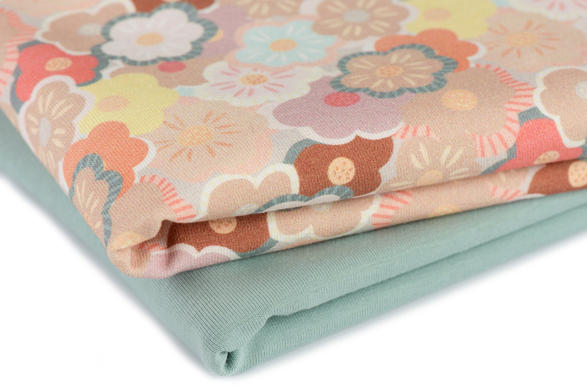 Jersey Katoen Digitale Print - Abstracte Bloem Dusty