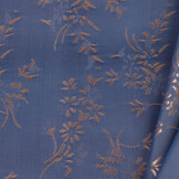 Jacquard Voeringstof Bloemen - Blauw
