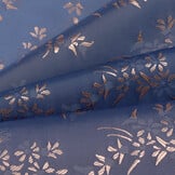 Jacquard Voeringstof Bloemen - Blauw