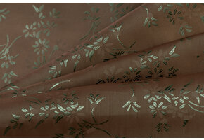 Jacquard Voeringstof Bloemen - Taupe Bruin