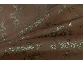 Jacquard Voeringstof Bloemen - Taupe Bruin