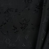 Jacquard Voeringstof Bloemen - Zwart