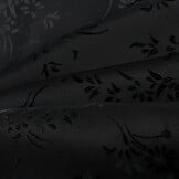 Jacquard Voeringstof Bloemen - Zwart