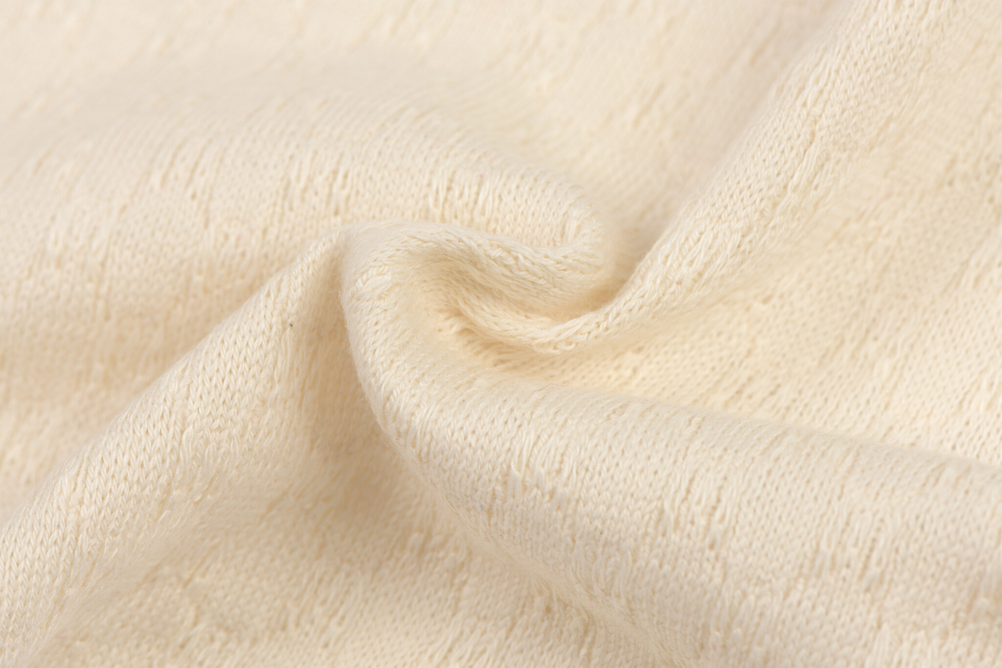 Gebreide Katoen Stof Jaquard – Naturel