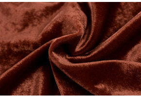 Stretch Fluweel Stof Dusty Terra