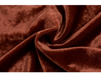 Stretch Fluweel Stof Dusty Terra