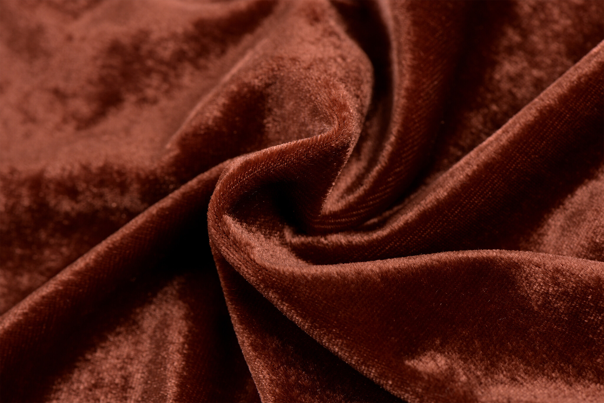 Stretch Fluweel Stof Dusty Terra