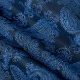 Jacquard Voeringstof Paisley - Donkerblauw