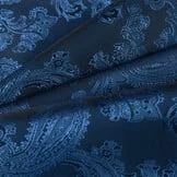 Jacquard Voeringstof Paisley - Donkerblauw