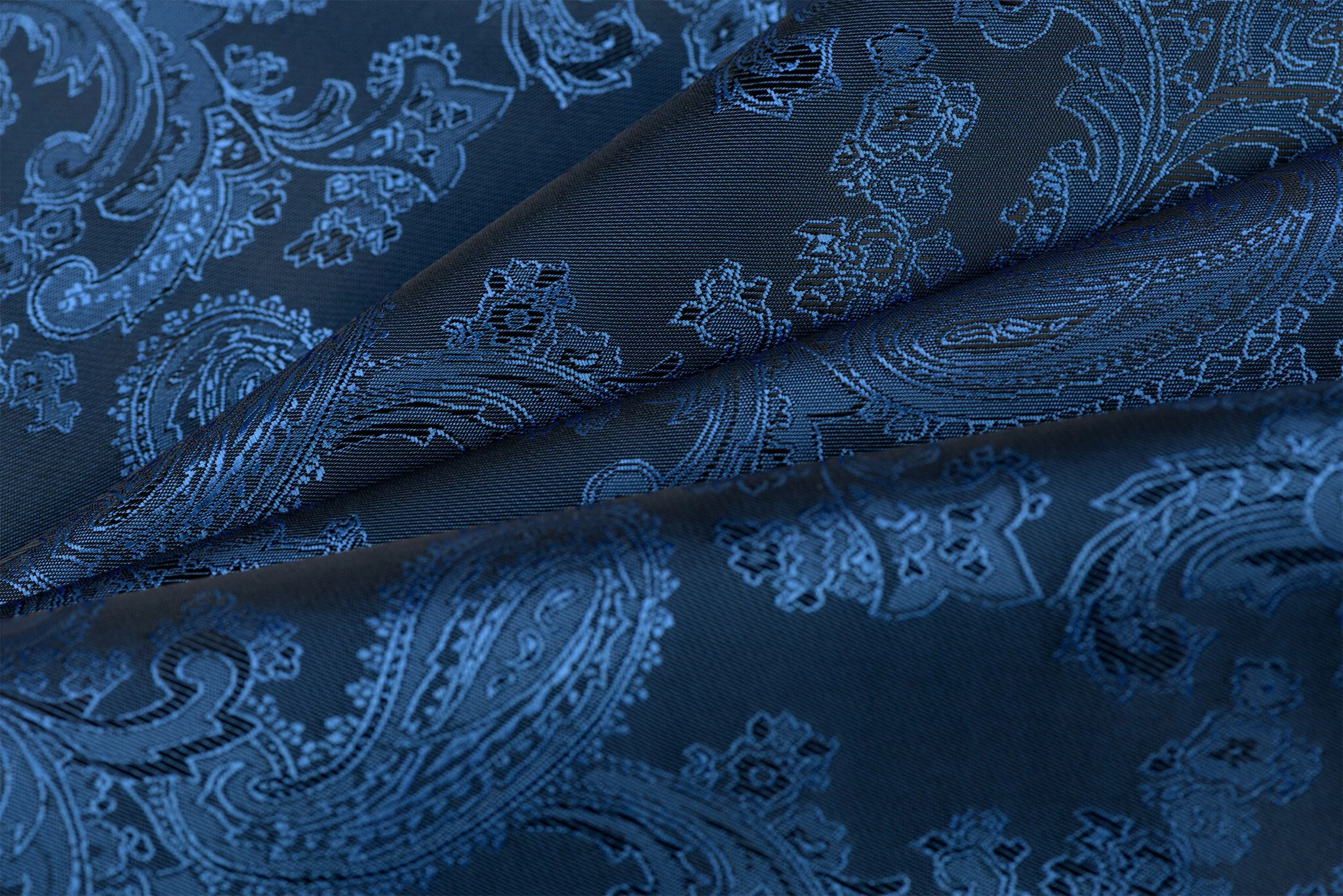 Jacquard Voeringstof Paisley - Donkerblauw