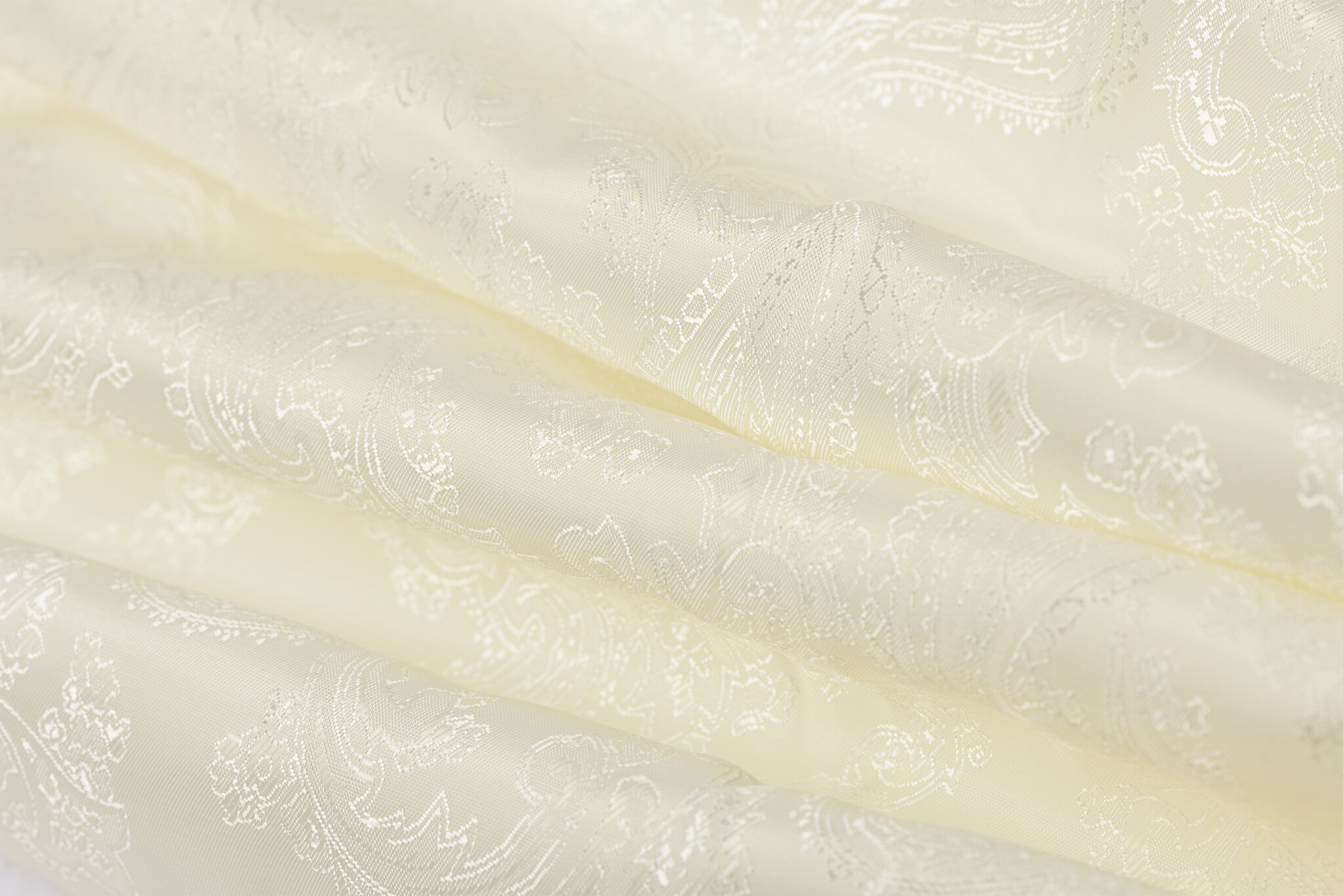 Jacquard Voeringstof Paisley - Ecru