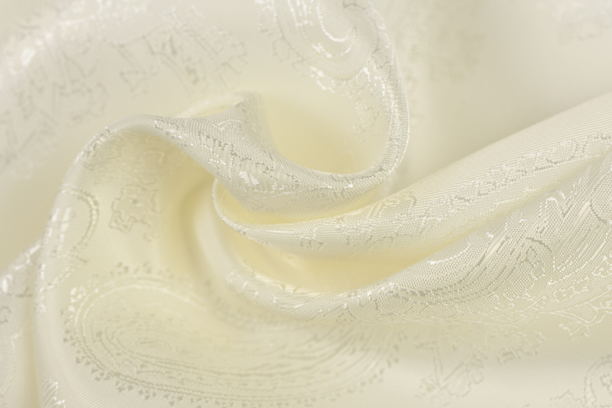 Jacquard Voeringstof Paisley - Ecru